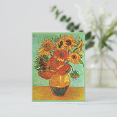 Van Gogh - Zonnebloemen, nog levendig met 12 pos Briefkaart (Staand voorkant)