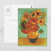 Van Gogh - Zonnebloemen, nog levendig met 12 pos Briefkaart (Voorkant / Achterkant)