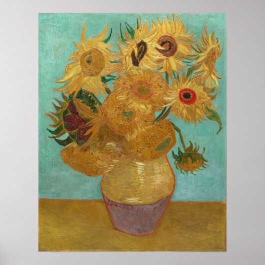 Van Gogh - Zonnebloemen Poster (Voorkant)