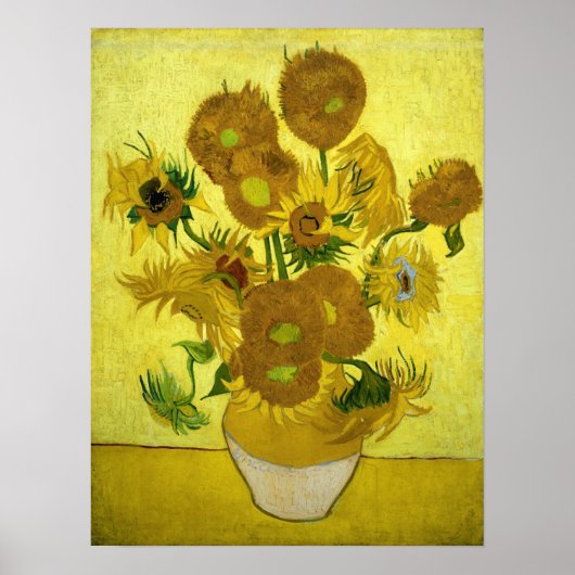 Van Gogh - Zonnebloemen Poster (Voorkant)