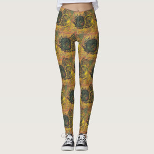Van Gogh Zonnebloemen - Vintage Gouden Bloemschild Leggings