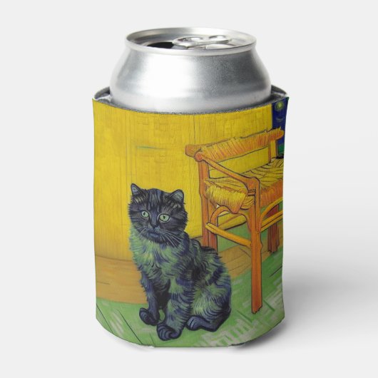 Van Gogh Zwart Kat Blikjeskoeler (Blikje Voorkant)