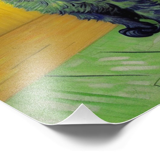 Van Gogh Zwart Kat Foto Afdruk (Hoek)