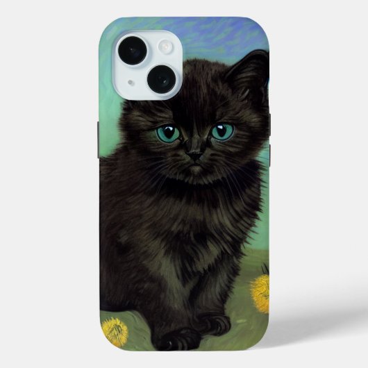 Van Gogh Zwart Kat Geel Bloemen Case-Mate iPhone Case (Achterkant)