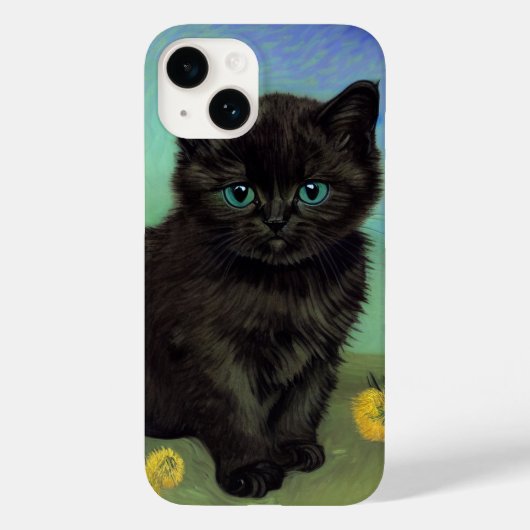 Van Gogh Zwart Kat Geel Bloemen Case-Mate iPhone Case (Achterkant)