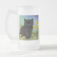 Van Gogh Zwart Kat Geel Bloemen