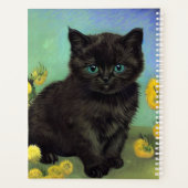 Van Gogh Zwart Kat Geel Bloemen Planner (Achterkant)