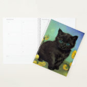 Van Gogh Zwart Kat Geel Bloemen Planner (Display)