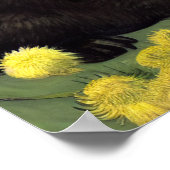 Van Gogh Zwart Kat Geel Bloemen Poster (Hoek)