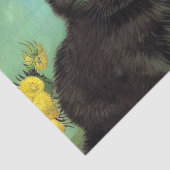 Van Gogh Zwart Kat Geel Bloemen Tissuepapier (Detail)