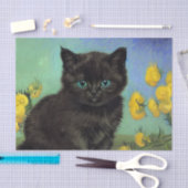 Van Gogh Zwart Kat Geel Bloemen Tissuepapier (Craft)