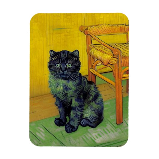 Van Gogh Zwart Kat Magneet (Verticaal)