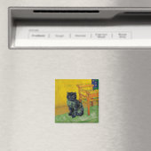 Van Gogh Zwart Kat Magneet (Insitu (Vaatwasser))