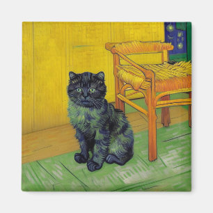 Van Gogh Zwart Kat Magneet