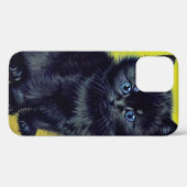 Van Gogh Zwart Kat Paarse Bloemen Case-Mate iPhone Case (Achterkant (horizontaal))