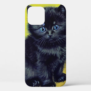 Van Gogh Zwart Kat Paarse Bloemen Case-Mate iPhone Case