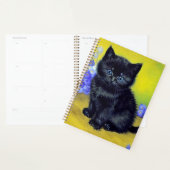 Van Gogh Zwart Kat Paarse Bloemen Planner (Display)