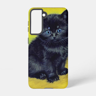 Van Gogh Zwart Kat Paarse Bloemen Samsung Galaxy Hoesje