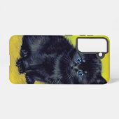 Van Gogh Zwart Kat Paarse Bloemen Samsung Galaxy Hoesje (Achterkant horizontaal)