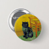 Van Gogh Zwart Kat Ronde Button 5,7 Cm (Voorkant /achterkant)