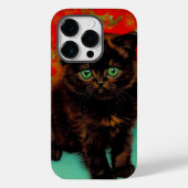 Van Gogh Zwart Kat Rood Bloemen Case-Mate iPhone Case (Achterkant)