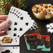 Van Gogh Zwart Kat Rood Bloemen Pokerkaarten (Insitu)