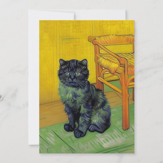 Van Gogh Zwart Kat Save The Date (Voorkant)