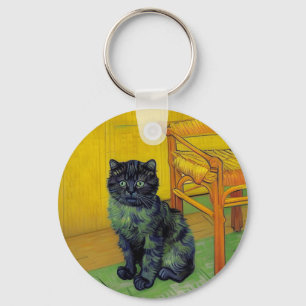 Van Gogh Zwart Kat Sleutelhanger