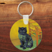 Van Gogh Zwart Kat Sleutelhanger (Achterkant)