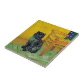 Van Gogh Zwart Kat Tegeltje (Zijkant)