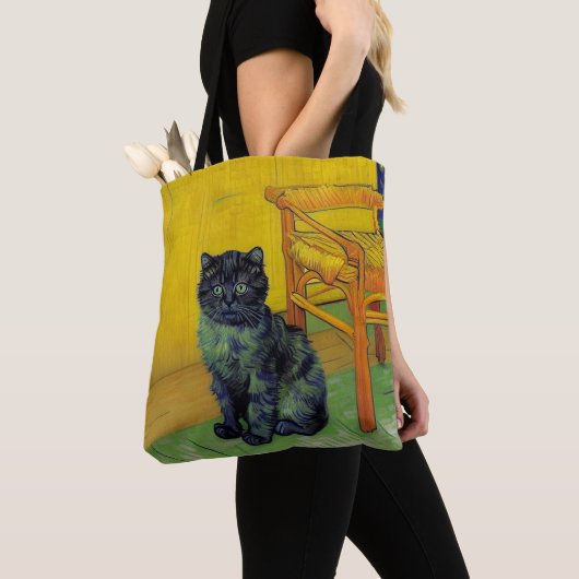 Van Gogh Zwart Kat Tote Bag (Dichtbij)