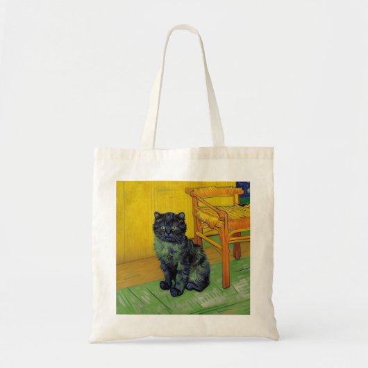 Van Gogh Zwart Kat Tote Bag (Voorkant)