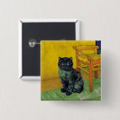 Van Gogh Zwart Kat Vierkante Button 5,1 Cm (Voorkant /achterkant)