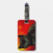 Van Gogh Zwart Kitten Bagagelabel (Achterkant verticaal)