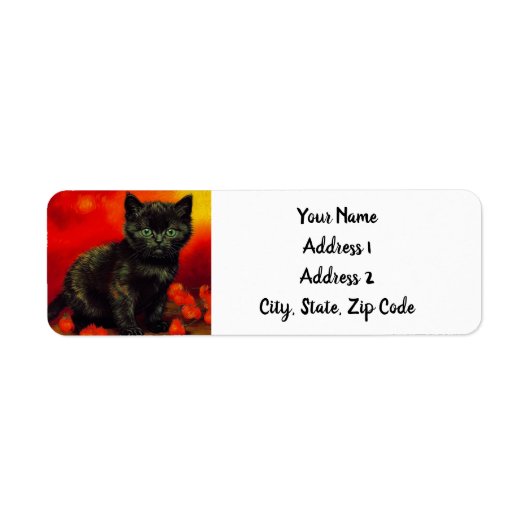 Van Gogh Zwart Kitten Etiket (Voorkant)