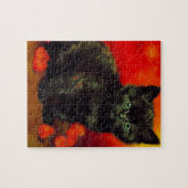 Van Gogh Zwart Kitten Legpuzzel (Horizontaal)