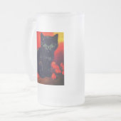 Van Gogh Zwart Kitten Matglas Bierpul (Voorkant links)