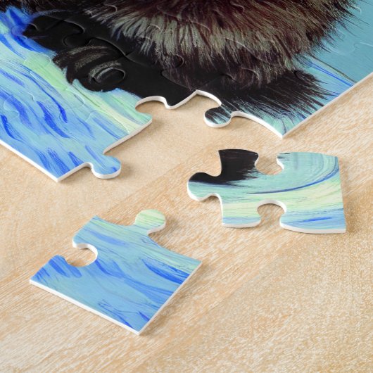 Van Gogh Zwart Kitten met garen Legpuzzel (Zijkant)