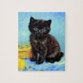 Van Gogh Zwart Kitten met garen Legpuzzel (Verticaal)