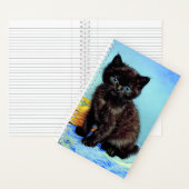 Van Gogh Zwart Kitten met garen Notitieboek (Binnen)