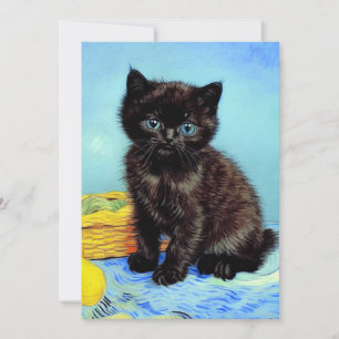 Van Gogh Zwart Kitten met garen Save The Date