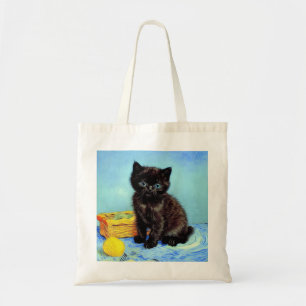 Van Gogh Zwart Kitten met garen Tote Bag