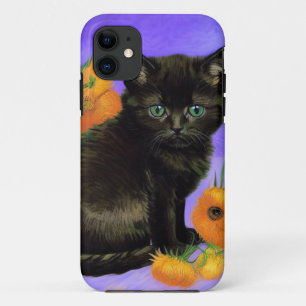 Van Gogh Zwart Kitten met Zonnebloemen Case-Mate iPhone Case