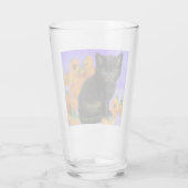 Van Gogh Zwart Kitten met Zonnebloemen Glas (Achterkant)
