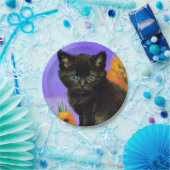 Van Gogh Zwart Kitten met Zonnebloemen Papieren Bordje (Feest)