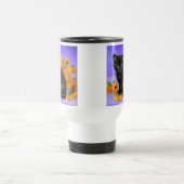 Van Gogh Zwart Kitten met Zonnebloemen Reisbeker (Center)