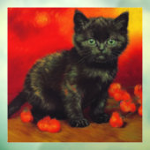 Van Gogh Zwart Kitten Raamsticker (Vel 3)