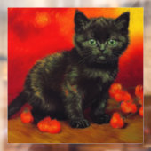 Van Gogh Zwart Kitten Raamsticker (Vel 2)