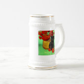 Van Gogh Zwart Kitten Rood Bloemen Bierpul (Voorkant rechts)