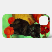 Van Gogh Zwart Kitten Rood Bloemen Case-Mate iPhone Case (Achterkant (horizontaal))